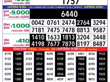 Lottery Result Today September 15, 2024