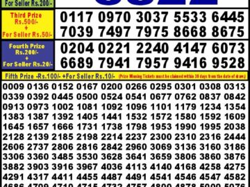 Lottery Result Today September 15, 2024