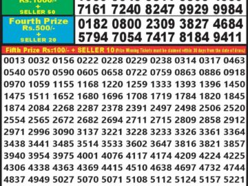 Lottery Result Today September 13, 2024