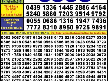 Lottery Result Today September 19, 2024