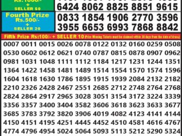 Lottery Result Today September 16, 2024