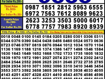 Lottery Result Today October 17, 2024