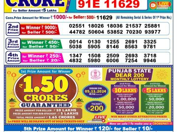 Lottery Result Today October 16, 2024