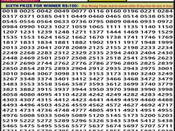 Lottery Result Today October 17, 2024