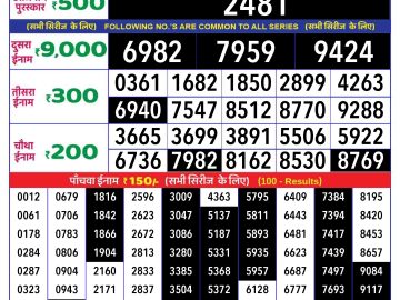 Lottery Result Today October 20, 2024