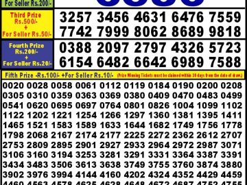 Lottery Result Today October 1, 2024