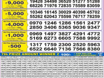 Lottery Result Today November 18, 2024