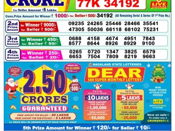 Lottery Result Today November 17, 2024