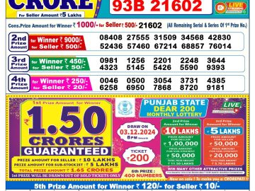 Lottery Result Today November 20, 2024