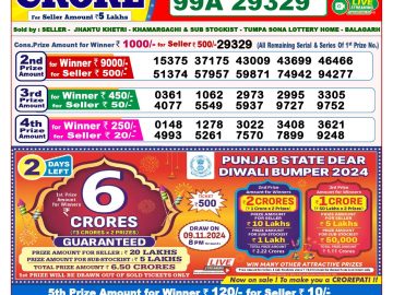 Lottery Result Today November 7, 2024