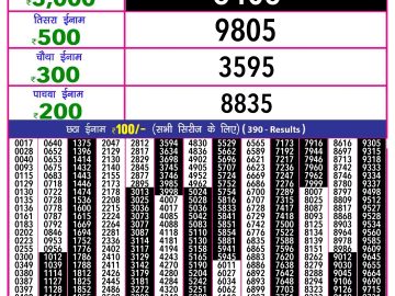 Lottery Result Today November 3, 2024