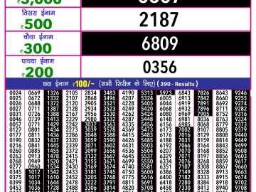 Lottery Result Today November 17, 2024