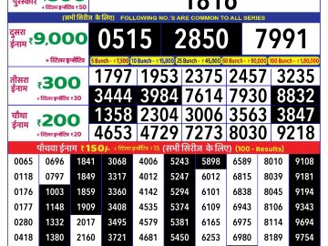 Lottery Result Today November 16, 2024