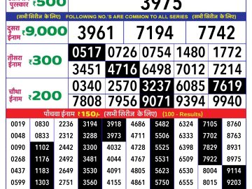 Lottery Result Today November 10, 2024