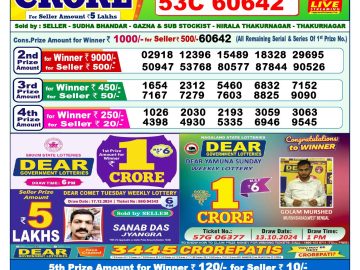 Lottery Result Today December 29, 2024