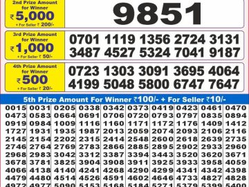 Lottery Result Today December 6, 2024