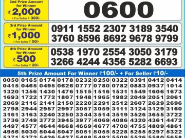 Lottery Result Today December 26, 2024