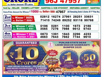 Lottery Result Today December 18, 2024