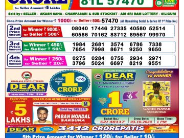 Lottery Result Today December 14, 2024