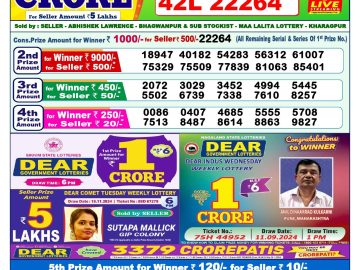 Lottery Result Today December 1, 2024