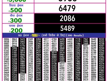 Lottery Result Today December 3, 2024