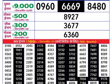 Lottery Result Today December 13, 2024