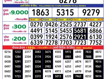 Lottery Result Today December 25, 2024