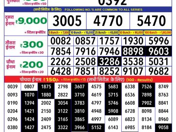 Lottery Result Today December 17, 2024