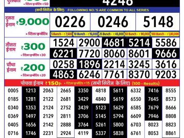 Lottery Result Today December 13, 2024