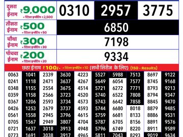 Lottery Result Today December 19, 2024