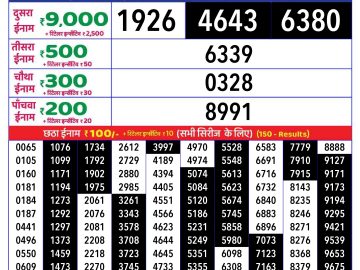 Lottery Result Today December 29, 2024