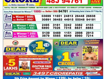 Lottery Result Today January 17, 2025