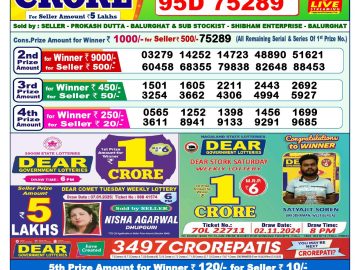 Lottery Result Today January 19, 2025