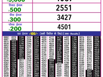 Lottery Result Today January 19, 2025