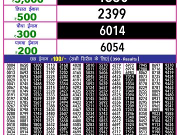 Lottery Result Today January 4, 2025