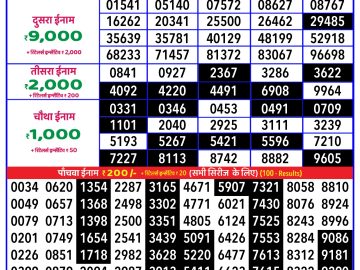 Lottery Result Today January 19, 2025