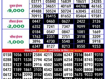 Lottery Result Today January 11, 2025