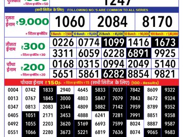 Lottery Result Today January 20, 2025