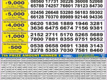 Lottery Result Today January 19, 2025